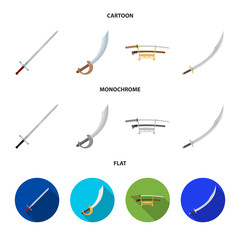 Isolated object of sword and blade icon. Set of sword and game stock symbol for web.