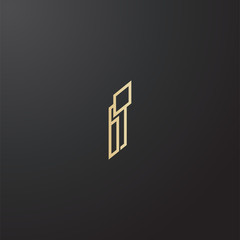 Minimal line letter initial I logo. Abstract and elegant shape font sign. logotype vector design template for personal identity branding, creative industry, web, business, corporate and company