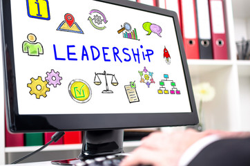 Leadership concept on a computer screen