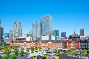 東京駅とビジネス街の高層ビル群　Tokyo Station and High-rise buildings © Imagepocket