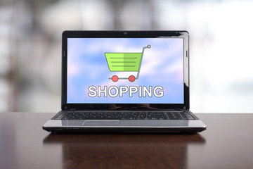 Shopping concept on a laptop