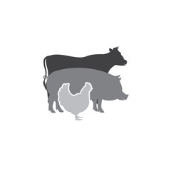 Vector group of animal farm label