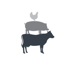 Vector group of animal farm label