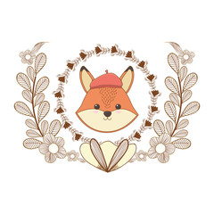 Fox cartoon with hat design