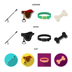 Vector illustration of pet and accessories sign. Set of pet and shop vector icon for stock.