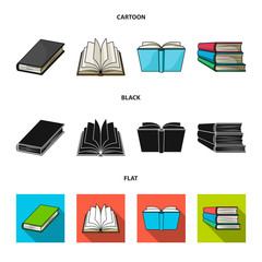 Vector illustration of library and textbook logo. Set of library and school stock symbol for web.
