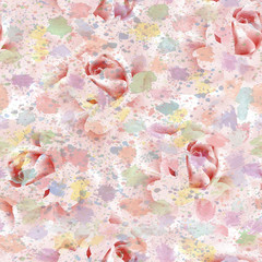 Beautiful seamless pattern with Roses. Vector illustration
