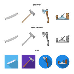 Vector design of tool and construction logo. Collection of tool and carpentry stock symbol for web.