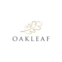 Oak Leaf Logo design vector template linear style