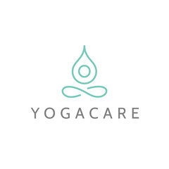 Abstract Yoga Logo template design. Human pose icon.