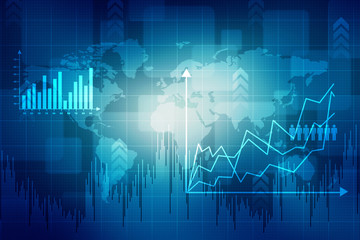 2d rendering Stock market online business concept. business Graph 