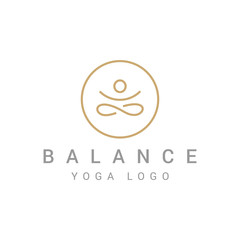 Abstract Yoga Logo template design. Human pose icon.