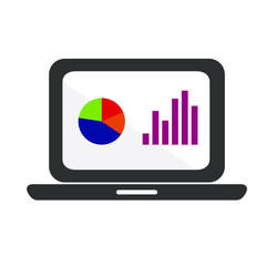 ノートパソコンとグラフ