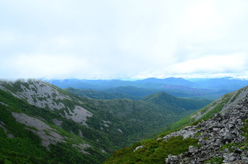 landscape with mountains and clouds