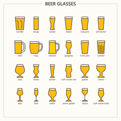 Beer glasses (outline colored iconset)