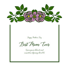 Vector illustration decorative of card best mom for art purple flower frame
