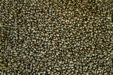 Roasted coffee beans for background.