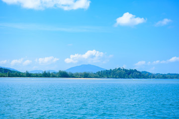 The beauty of the sea, the beach And the blue sky Of Phra Thong Island Kuraburi District, Phang Nga Province, Thailand.