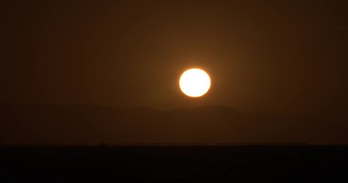 Summer sunset timelapse over Marin County from Berkeley shore in the San Francisco Bay Area