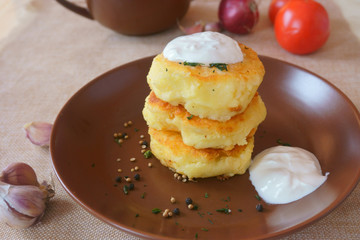 healthy pancakes from vegetables and potatoes
