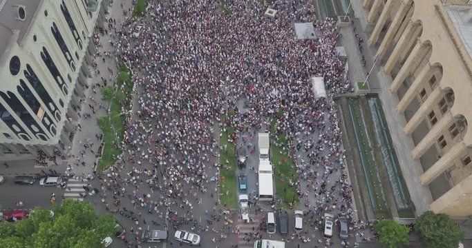 Manifestation in Georgia against Russian diplomats and ideology in 20 June 2019.    The appearance of a Russian Duma MP in the Georgian Parliamentary chair seat has triggered protests across Georgia a
