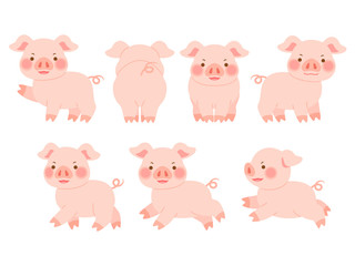 Obraz premium ブタのイラストセット