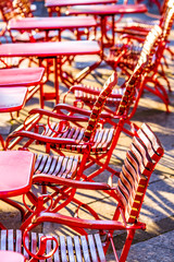 red chairs