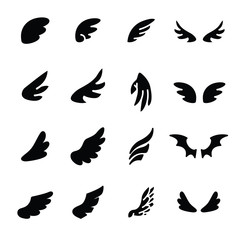  wing icon.set of design element.