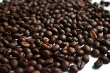 coffee beans on a white background.