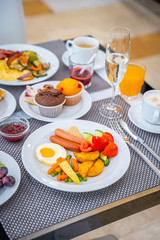 Breakfast Buffet Concept, Breakfast Time in Luxury Hotel, Brunch with Family in Restaurant