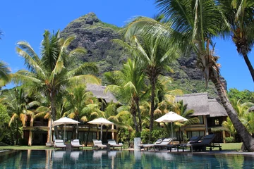 Vlies Fototapete Le Morne, Mauritius Urlaub am Pool