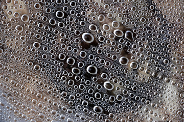 Condensed steam on food foil creating a beautiful pattern