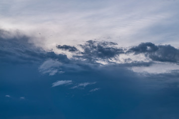 Obraz premium Blue sky and cloud, Sky on a bright day. The softness of the clouds and the brightness of the sky. Light blue background.Bright blue background. Relaxing feeling and inspirational.