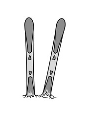 2 ski im schnee urlaub sport bretter fahren winter ferien kalt spaß hobby clipart logo design cool longboard snowboard piste runter berge team