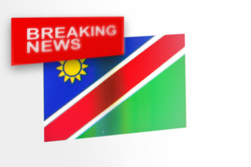 Breaking news, Namibia country's flag and the inscription news