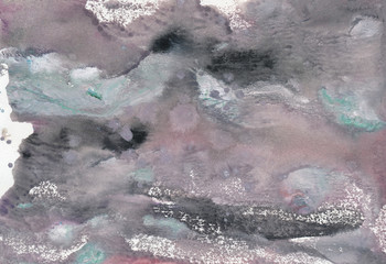 Abstract background, hand-painted texture, watercolor painting, splashes, drops of paint, paint smears. Design for backgrounds, wallpapers, covers and packaging.