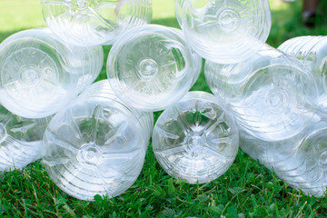 Pile of used plastic bottles.