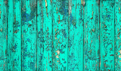 Green wooden background with craquelure