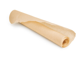 Baking paper on an isolated white background