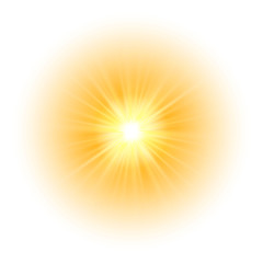 Glow light effect, explosion, glitter, spark, sun flash. Vector illustration.