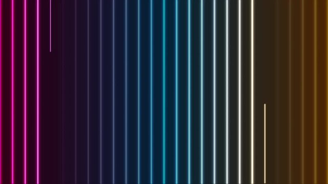 Colorful neon laser lines tech retro abstract motion background. Seamless loop. Video animation Ultra HD 4K 3840x2160