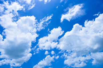 Blue sky white cloud white background. Beautiful sky and clouds in the afternoon.