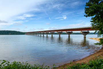 Obraz premium Road Bridge Over Large River