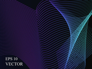 Naklejka premium EPS 10 vector. Futuristic colorful background. Backdrop with lines and waves. 