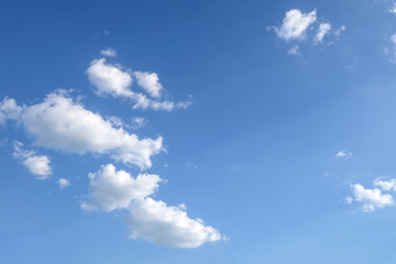 light fluffy clouds on a bright blue sky