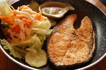 grilled salmon steak