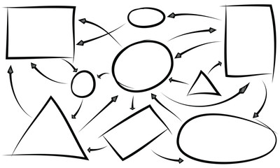 Isolated vector hand drawn arrows set on a white background