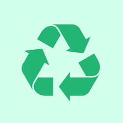 Mobius loop sign for labeling on packaging materials and products.