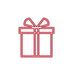 red gift box icon- vector illustration