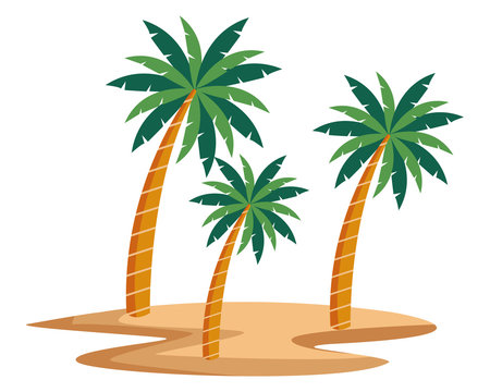 palm tree over sand icon cartoon